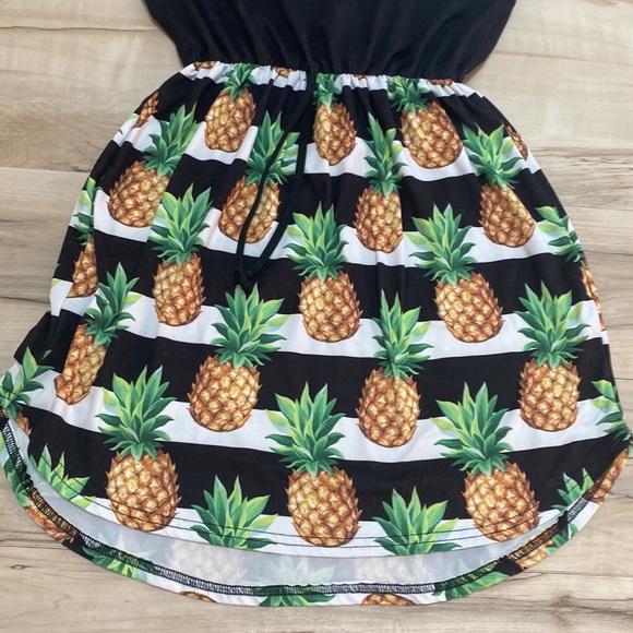 Pixie Girl 10/12 High Low Pineapple Dress. Sleeves With Faux Front Tie. Elastic - Picture 2 of 7